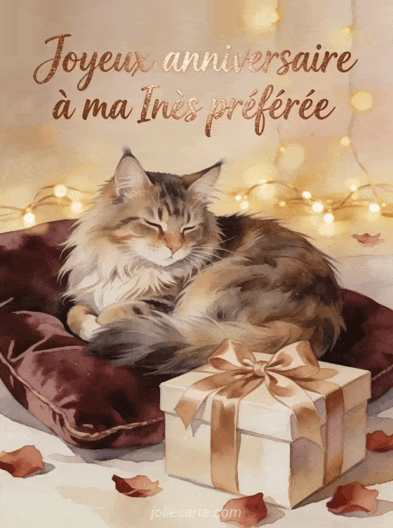 Joyeux anniversaire Inès - Carte joyeux anniversaire ines gratuite