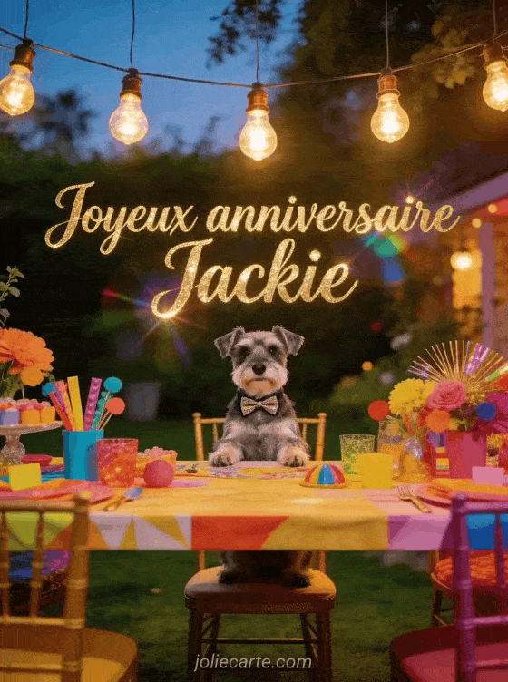 Joyeux anniversaire Jackie - Carte joyeux anniversaire jackie gratuite