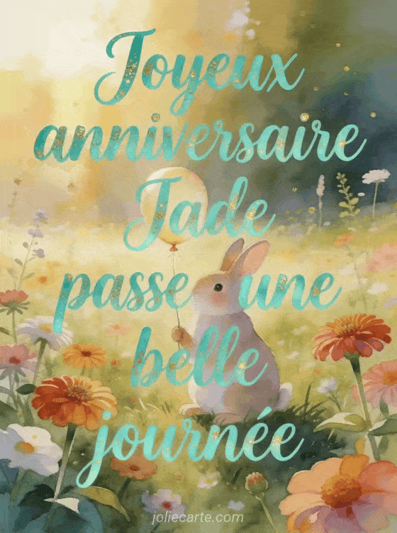 Joyeux anniversaire Jade - Carte joyeux anniversaire jade