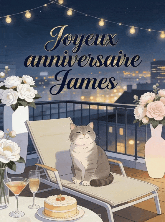 Joyeux anniversaire James - Carte joyeux anniversaire james