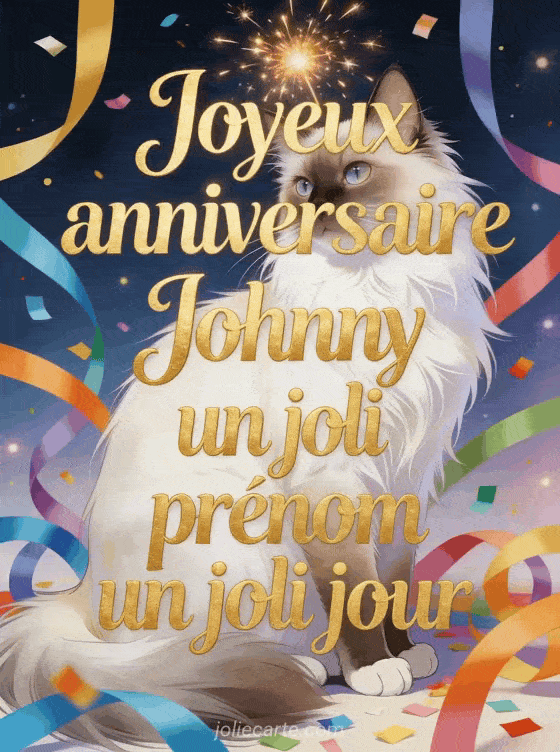 Joyeux anniversaire Johnny - Carte joyeux anniversaire johnny gratuite