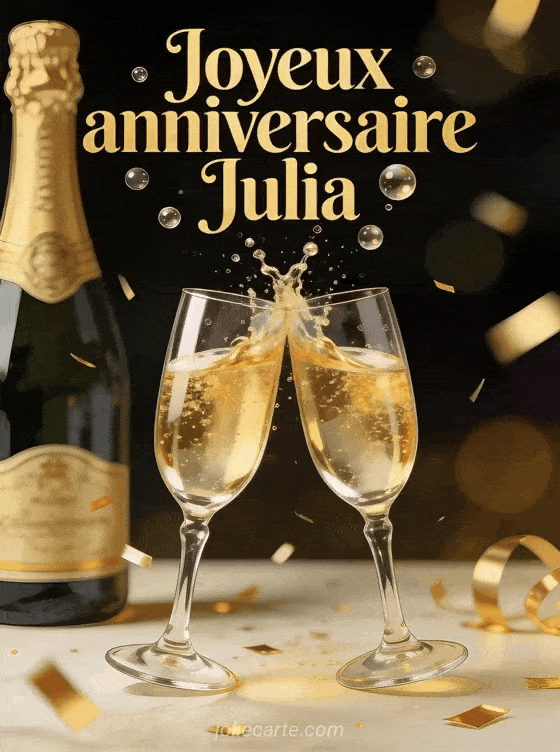 Joyeux anniversaire Julia - Joyeux anniversaire julia champagne
