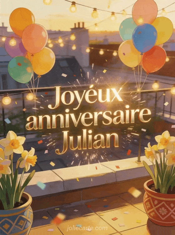 Joyeux anniversaire Julian - Carte joyeux anniversaire julian