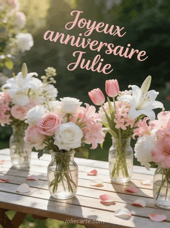 Joyeux anniversaire Julie - Joyeux anniversaire julie fleurs