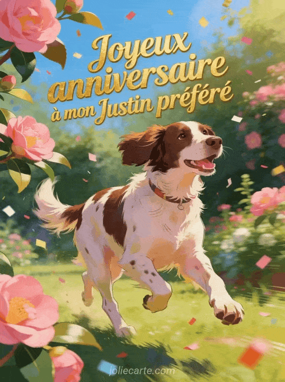 Joyeux anniversaire Justin - Carte joyeux anniversaire justin