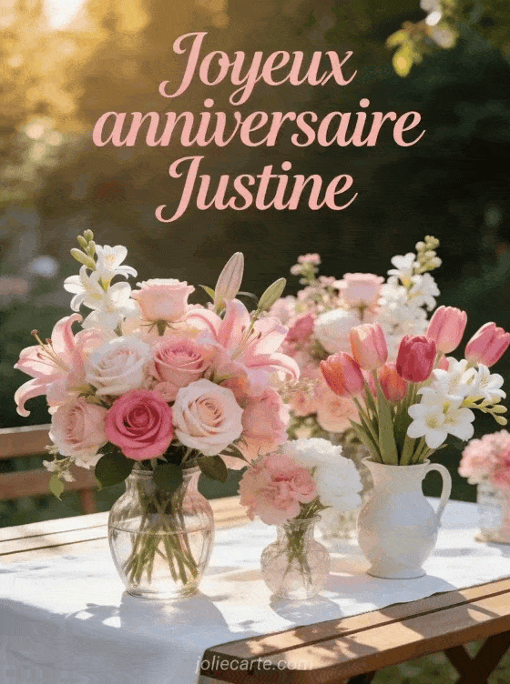 Joyeux anniversaire Justine - Joyeux anniversaire justine fleurs