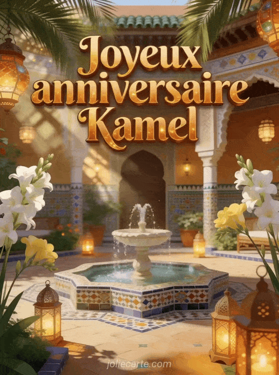 Joyeux anniversaire Kamel - Carte joyeux anniversaire kamel gratuite