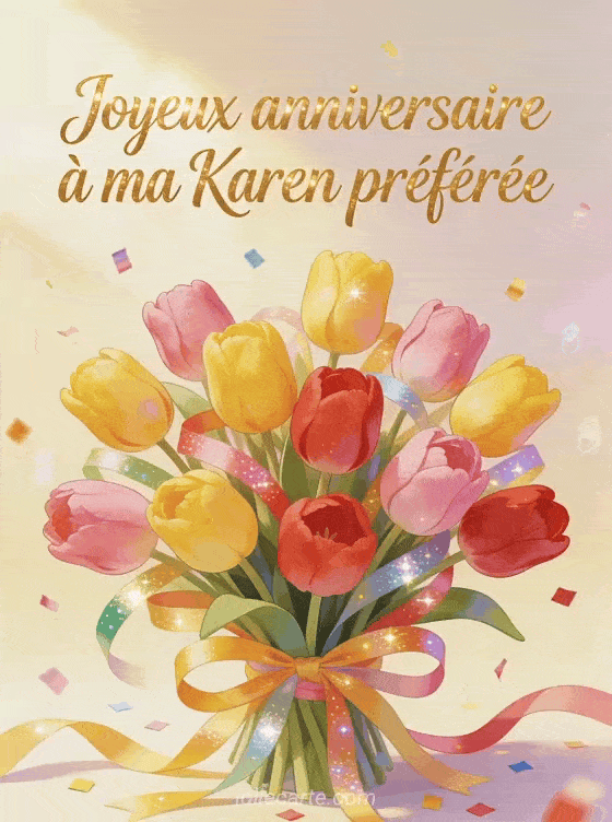 Joyeux anniversaire Karen - Carte joyeux anniversaire karen gratuite
