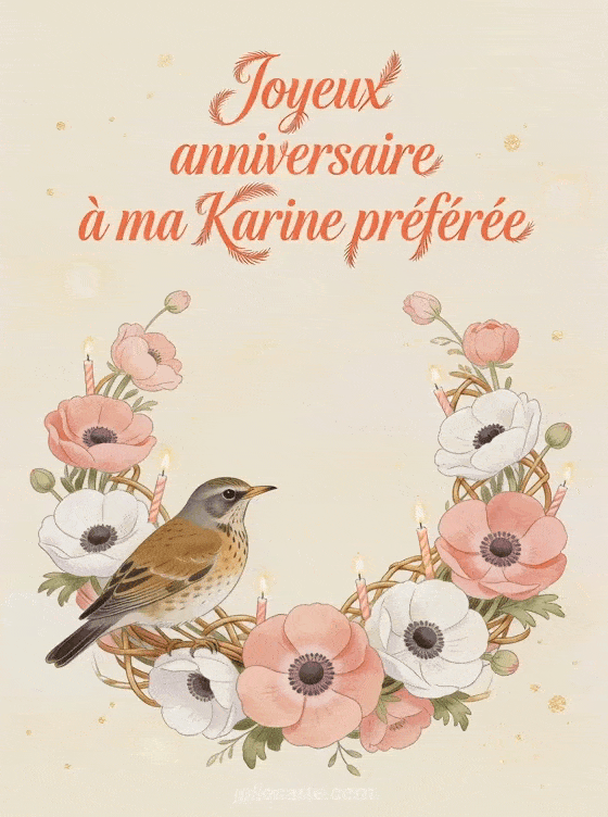 Joyeux anniversaire Karine - Carte joyeux anniversaire karine