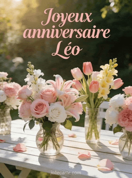 Joyeux anniversaire Léo - Joyeux anniversaire leo fleurs