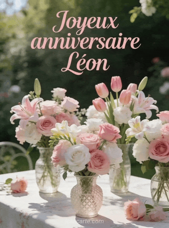 Joyeux anniversaire Léon - Joyeux anniversaire leon fleurs