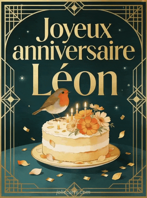 Joyeux anniversaire Léon - Carte joyeux anniversaire leon
