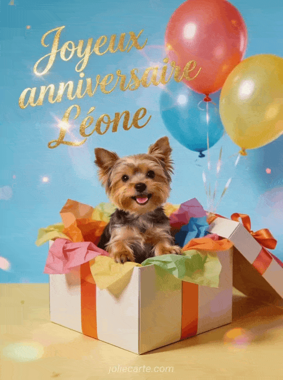 Joyeux anniversaire Léone - Carte joyeux anniversaire leone