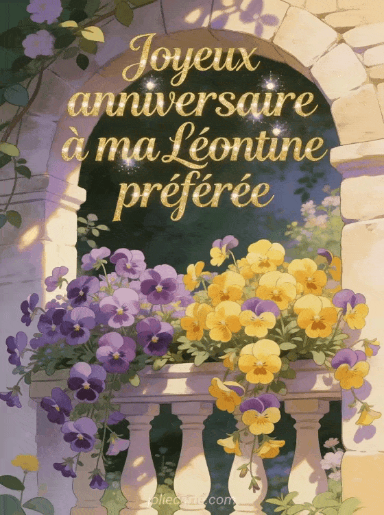 Joyeux anniversaire Léontine - Carte joyeux anniversaire leontine