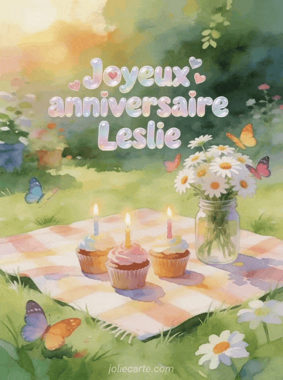 Joyeux anniversaire Leslie - Carte joyeux anniversaire leslie gratuite