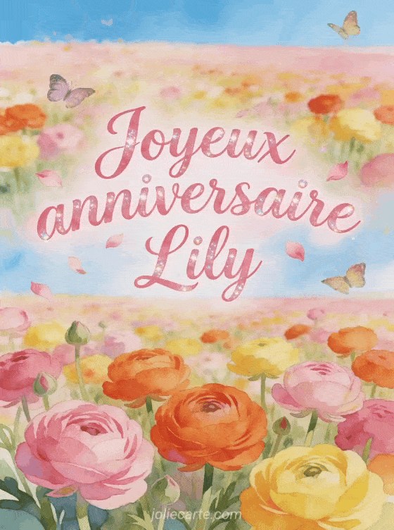 Joyeux anniversaire Lily - Carte joyeux anniversaire lily