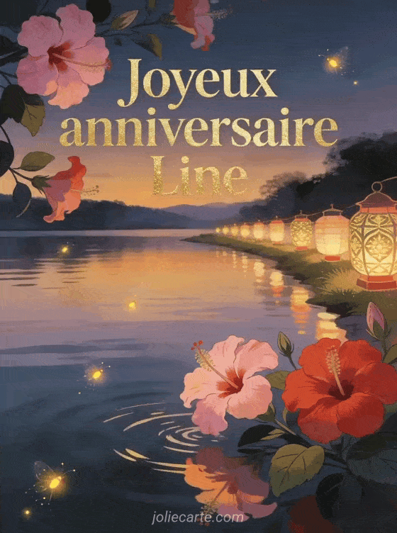 Joyeux anniversaire Line - Carte joyeux anniversaire line