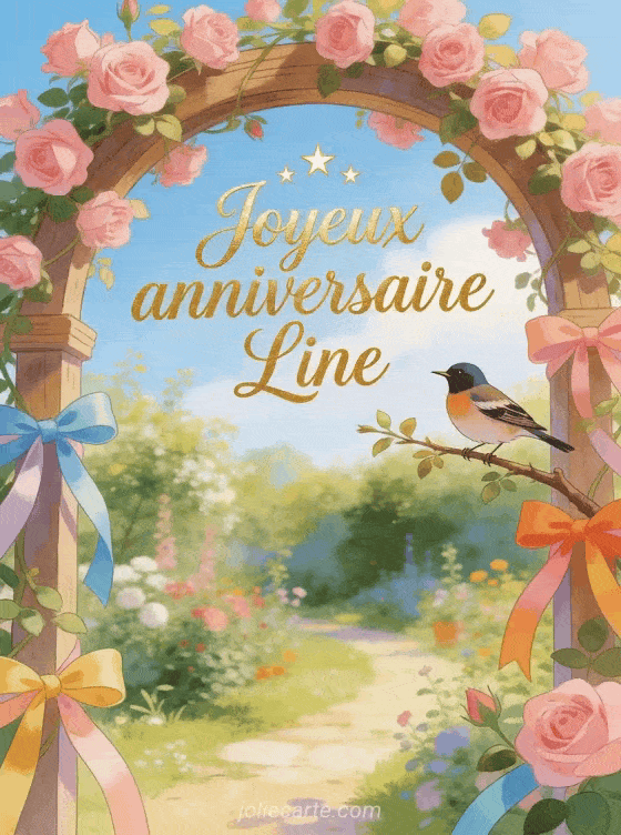 Joyeux anniversaire Line - Carte joyeux anniversaire line gratuite