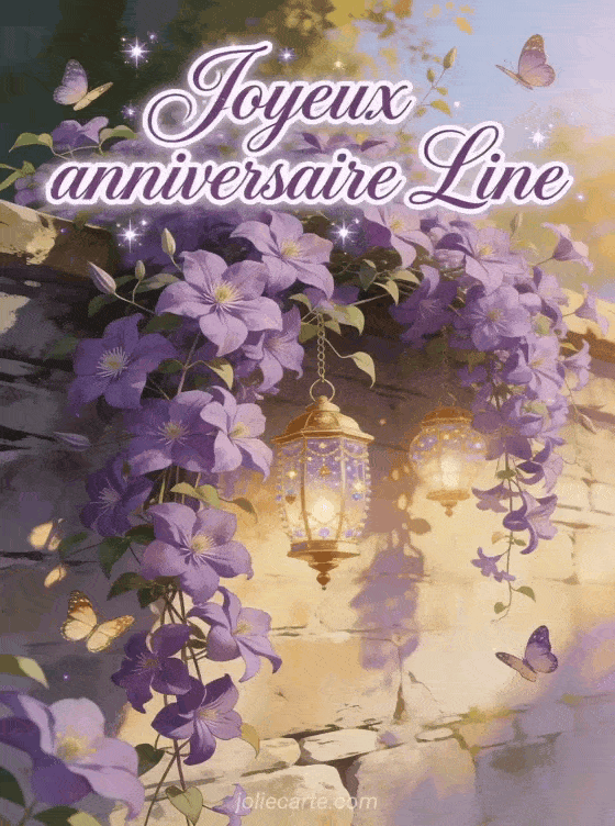 Joyeux anniversaire Line - Joyeux anniversaire line fleurs