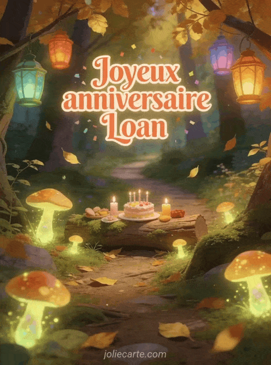 Joyeux anniversaire Loan - Carte joyeux anniversaire loan gratuite