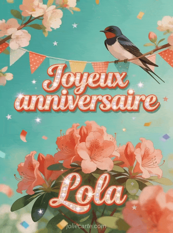 Joyeux anniversaire Lola - Carte joyeux anniversaire lola