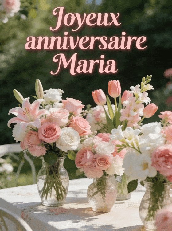 Joyeux anniversaire Maria - Maria fleurs