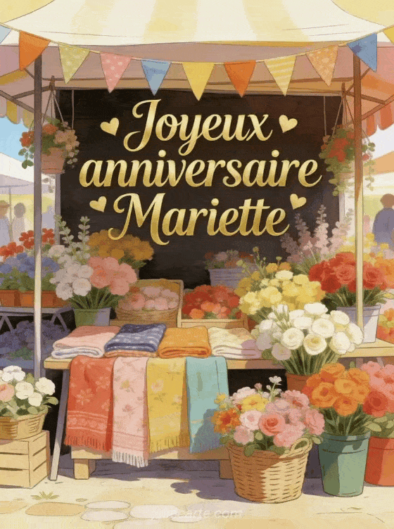 Joyeux anniversaire Mariette - Carte joyeux anniversaire mariette gratuite