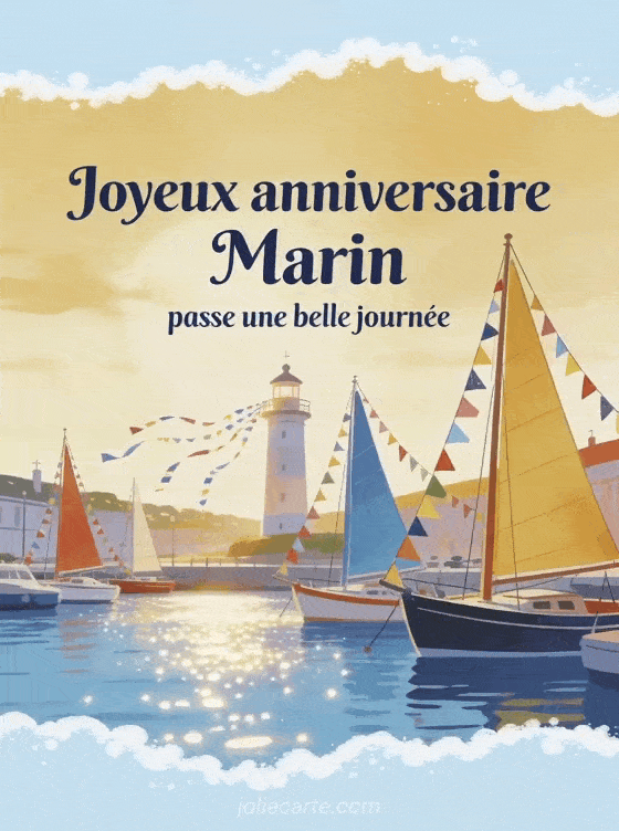 Joyeux anniversaire Marin - Carte joyeux anniversaire marin gratuite