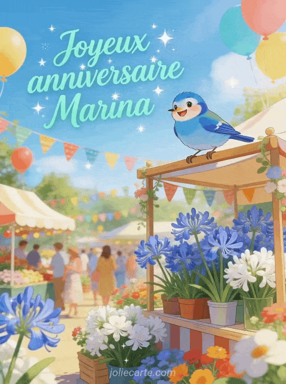 Joyeux anniversaire Marina - Carte joyeux anniversaire marina gratuite