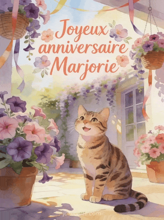 Joyeux anniversaire Marjorie - Carte joyeux anniversaire marjorie