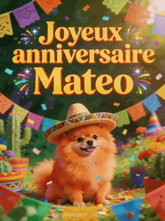 Joyeux anniversaire Mateo - Carte joyeux anniversaire mateo gratuite