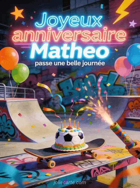 Joyeux anniversaire Matheo - Carte joyeux anniversaire matheo gratuite