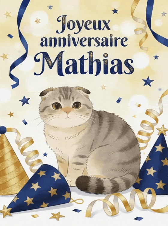 Joyeux anniversaire Mathias - Carte joyeux anniversaire mathias