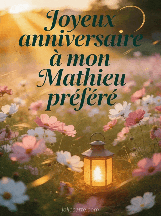Joyeux anniversaire Mathieu - Carte joyeux anniversaire mathieu gratuite