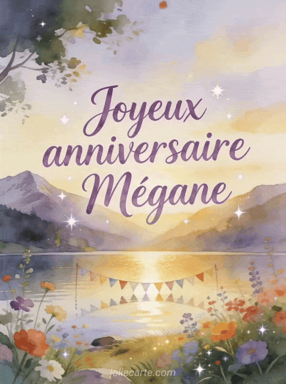Joyeux anniversaire Mégane - Carte joyeux anniversaire megane gratuite