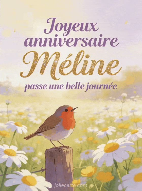 Joyeux anniversaire Méline - Carte joyeux anniversaire meline