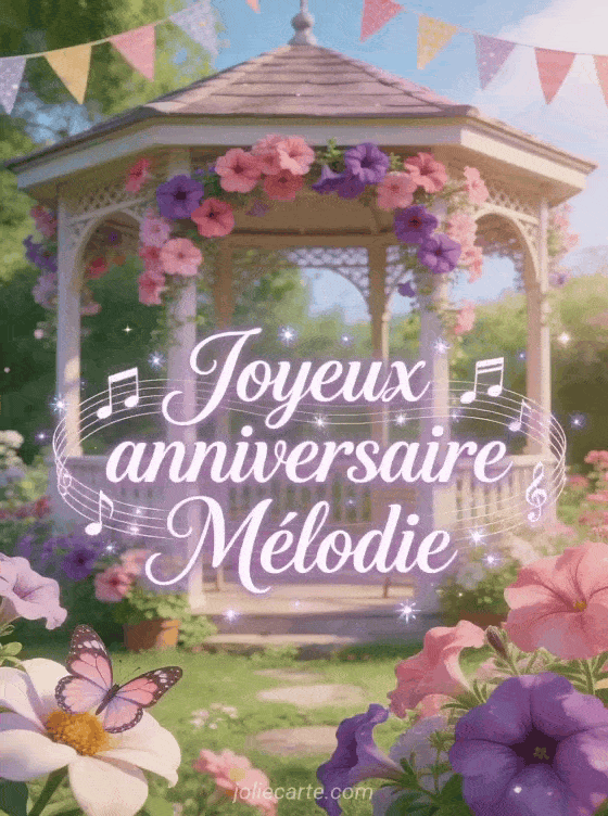 Joyeux anniversaire Mélodie - Carte joyeux anniversaire melodie gratuite