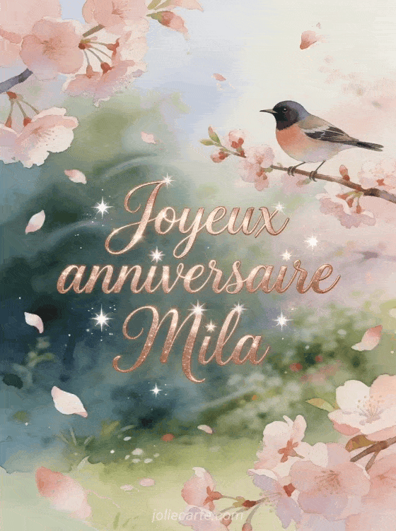 Joyeux anniversaire Mila - Carte joyeux anniversaire mila gratuite
