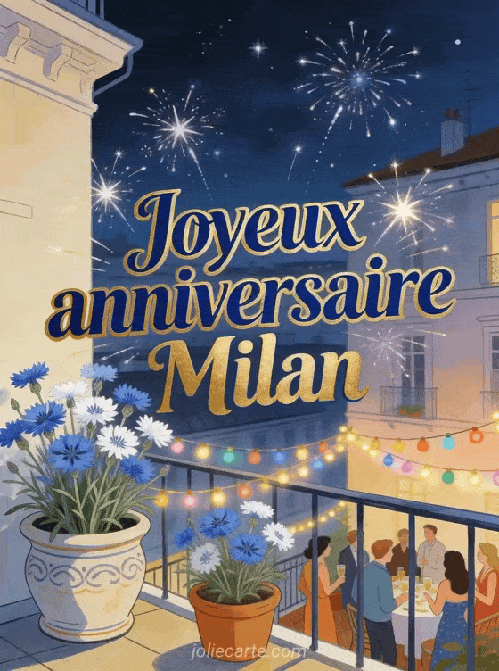 Joyeux anniversaire Milan - Carte joyeux anniversaire milan gratuite