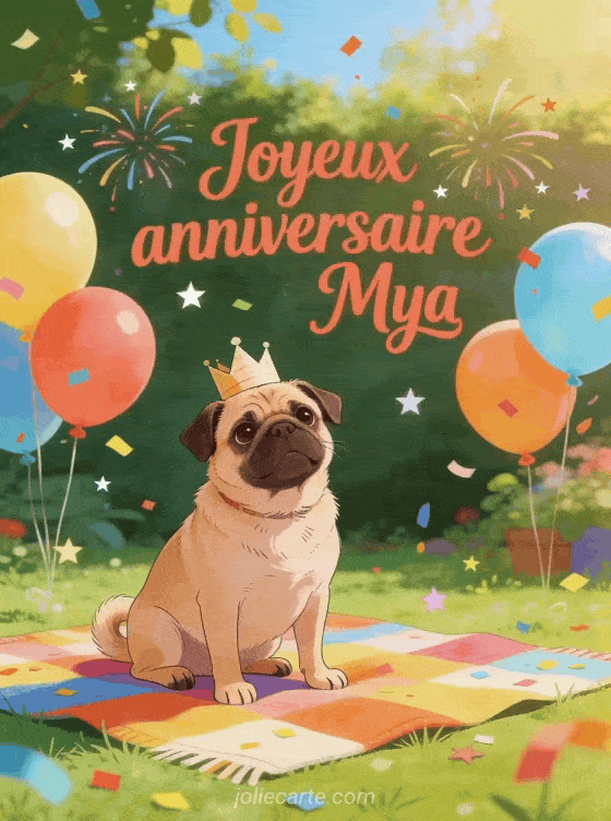 Joyeux anniversaire Mya - Carte joyeux anniversaire mya gratuite