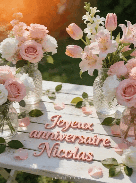 Joyeux anniversaire Nicolas - Joyeux anniversaire nicolas fleurs