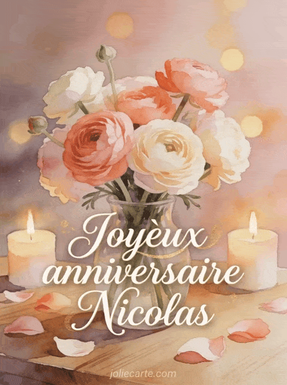 Joyeux anniversaire Nicolas - Joyeux anniversaire nicolas fleurs
