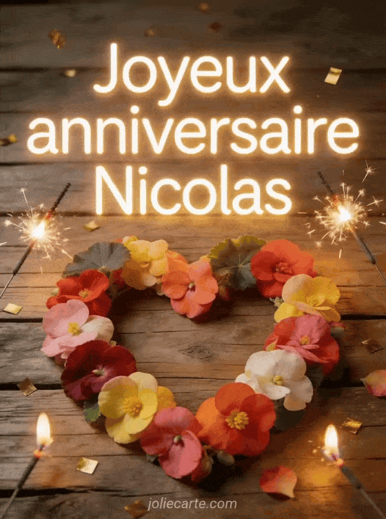 Joyeux anniversaire Nicolas - Carte joyeux anniversaire nicolas gratuite