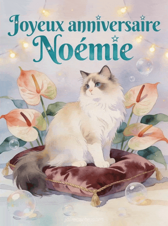 Joyeux anniversaire Noémie - Jolie carte joyeux anniversaire noemie