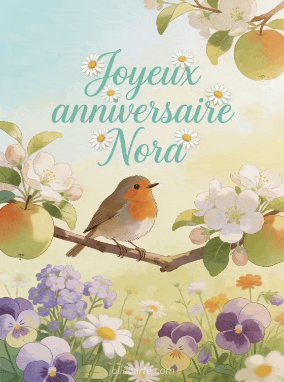 Joyeux anniversaire Nora - Carte joyeux anniversaire nora gratuite