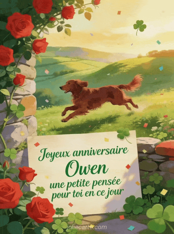 Joyeux anniversaire Owen - Carte joyeux anniversaire owen gratuite