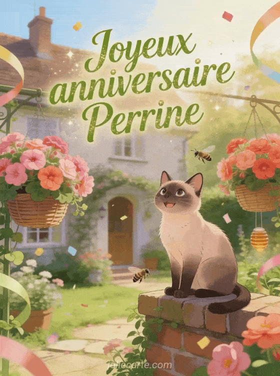 Joyeux anniversaire Perrine - Carte joyeux anniversaire perrine gratuite