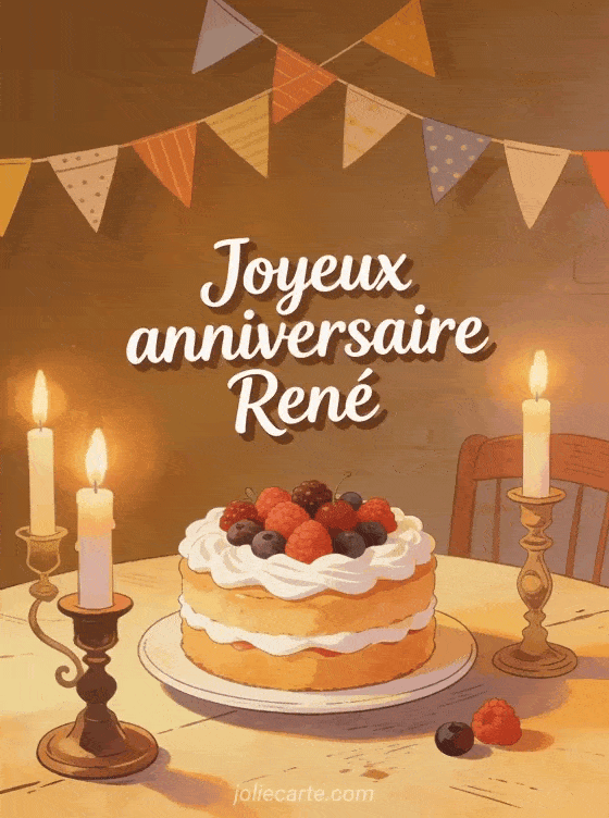 Joyeux anniversaire René - Carte joyeux anniversaire rene
