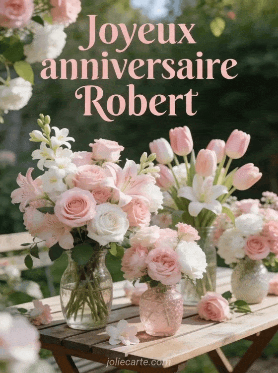Joyeux anniversaire Robert - Robert fleurs