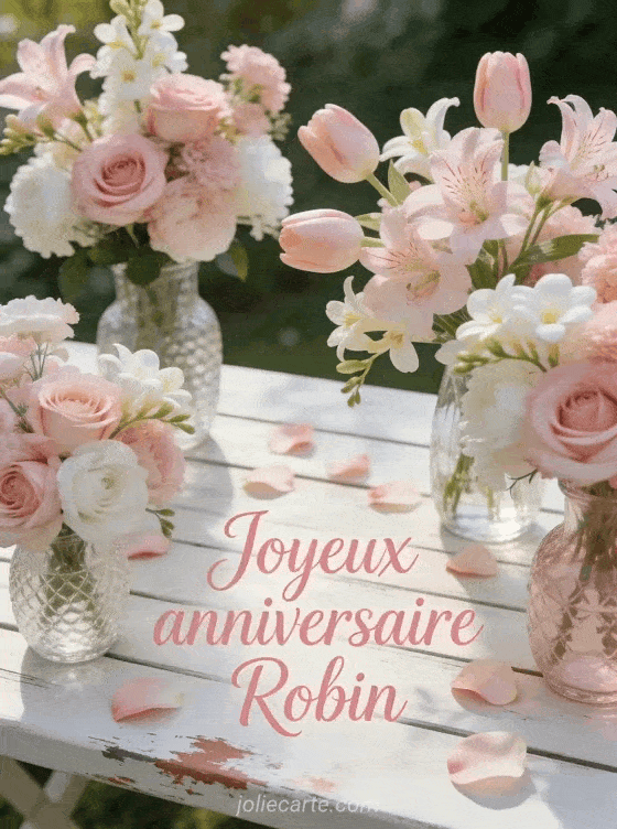 Joyeux anniversaire Robin - Robin fleurs
